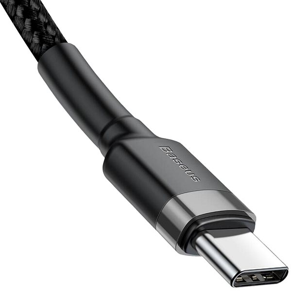 Adatkábel Baseus Cafule Series USB-C to USB-C PD2.0 60W, Flash, 2m, szürke - fekete ...