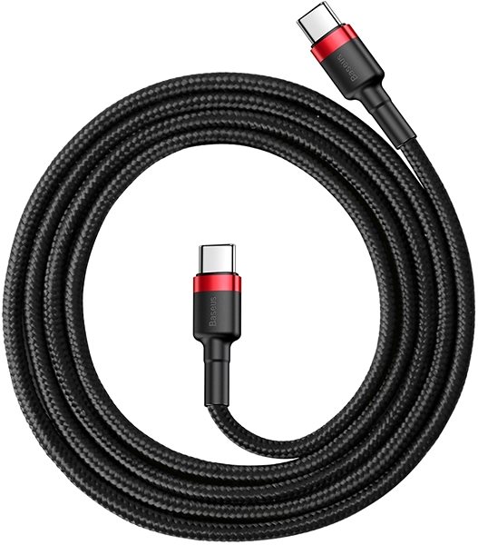 Datový kabel Baseus Cafule Series nabíjecí / datový kabel 2* USB-C PD2.0 60W Flash 2m, červená-černá ...