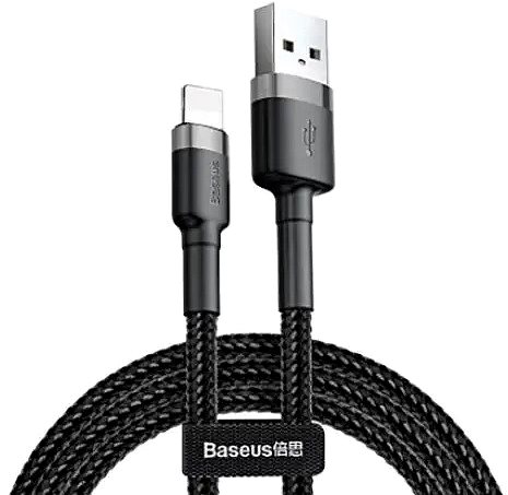 Dátový kábel Baseus Cafule nabíjací/dátový kábel USB na Lightning 2,4 A 1m, sivý-čierny ...