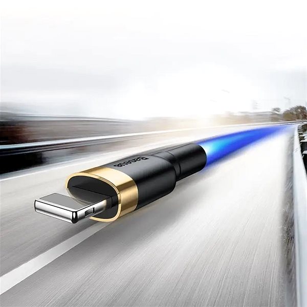 Adatkábel Baseus Cafule USB to Lightning 2,4A, 3m, arany - fekete ...