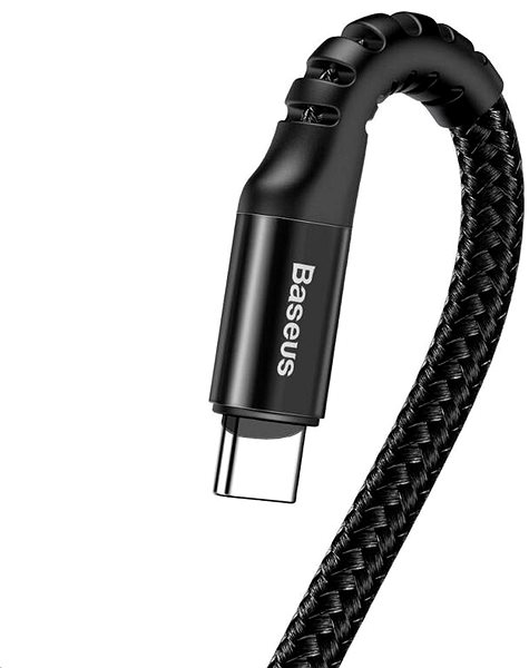 Adatkábel Baseus Fish Eye rugós töltő/adatkábel USB / USB-C, 2 A, 1 m, fekete ...