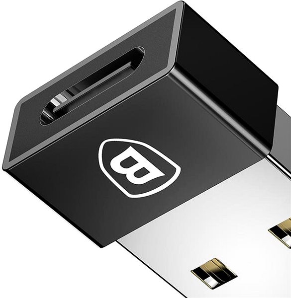 Redukcia Baseus Exquisite adaptér USB samec na USB-C samica 2,4A, čierna Vlastnosti/technológia