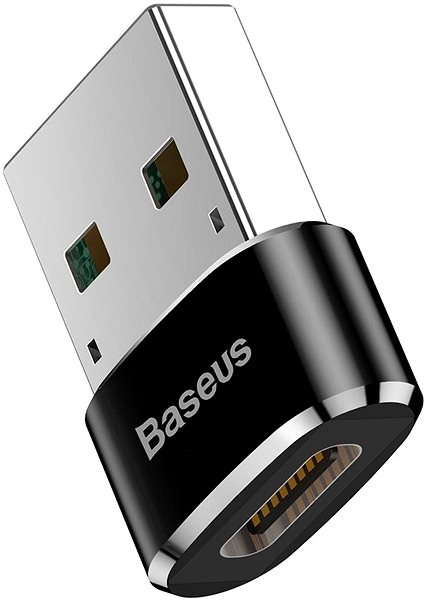 Adapter Baseus Adapter USB-Stecker auf USB-C-Buchse 5A, schwarz Seitlicher Anblick