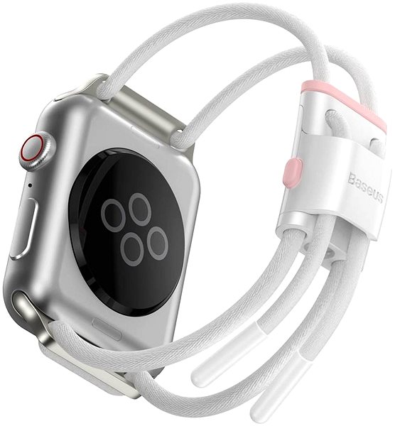 Szíj Baseus Lockable Rope Strap pro Apple Watch 42/44/45/Ultra 49mm White&Pink ...