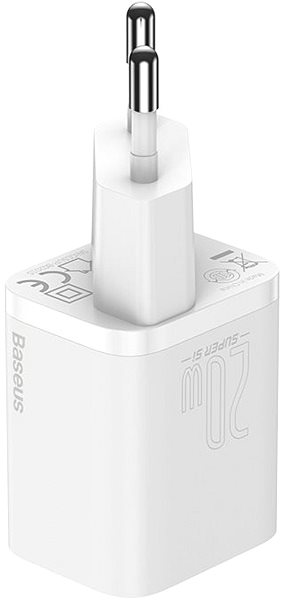 Netzladegerät Baseus Super Si Quick Charger USB-C PD 20W White Seitlicher Anblick