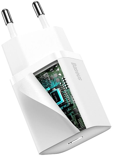 Netzladegerät Baseus Super Si Quick Charger USB-C PD 20W White Mermale/Technologie
