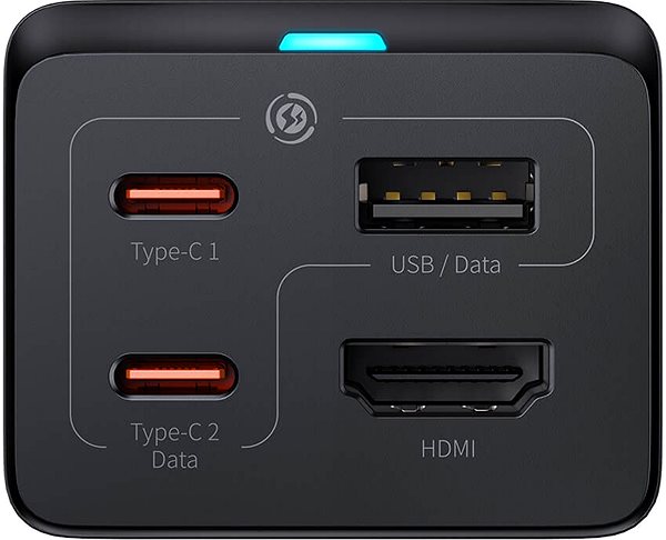 Nabíječka do sítě Baseus GaN5 Pro Desktop Fast Charger 1U+2C+HDMI 67W with 1.5m power cord EU Black (With Full Feature ...