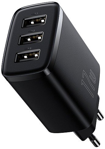 Wall Charger Baseus Compact Charger 3U 17W EU Black ...