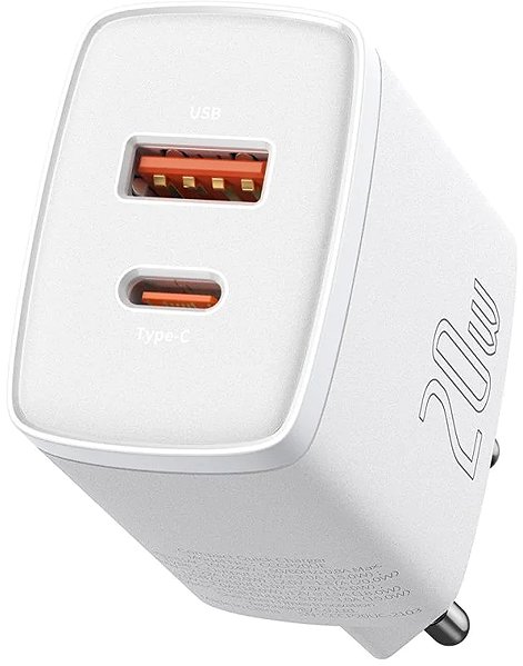 Wall Charger Baseus Compact Quick Charger U+C 20W EU White ...