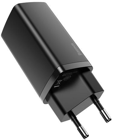 AC Adapter Baseus GaN2 Lite Quick Charger USB + USB-C 65W Black Screen
