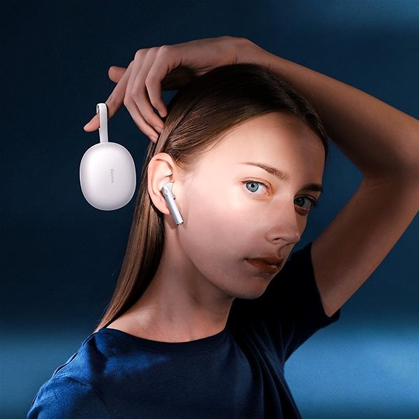 Vezeték nélküli fül-/fejhallgató Baseus Encok W05 White Lifestyle