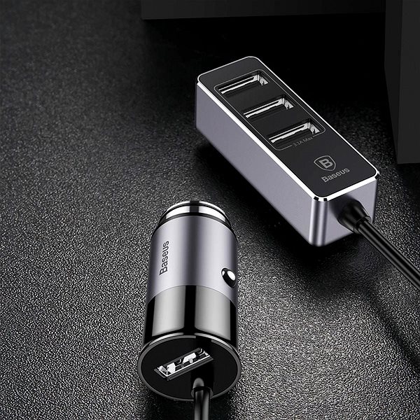 Auto-Ladegerät Baseus Enjoy Together 4x USB Patulous Car Charger 5.5A Dark gray Lifestyle
