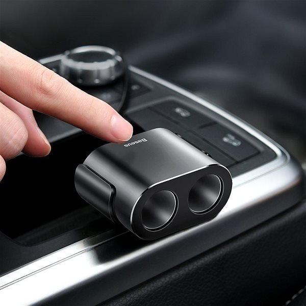 Car Charger Baseus High Efficiency One to Two Cigarette Lighter + Car Charger Silver Lifestyle