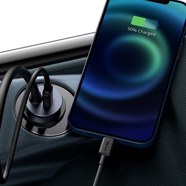 Car Charger Baseus Multi-port Fast Charging Car Charger with Extension Cord 120W 2U+2C Grey Connectivity (ports)