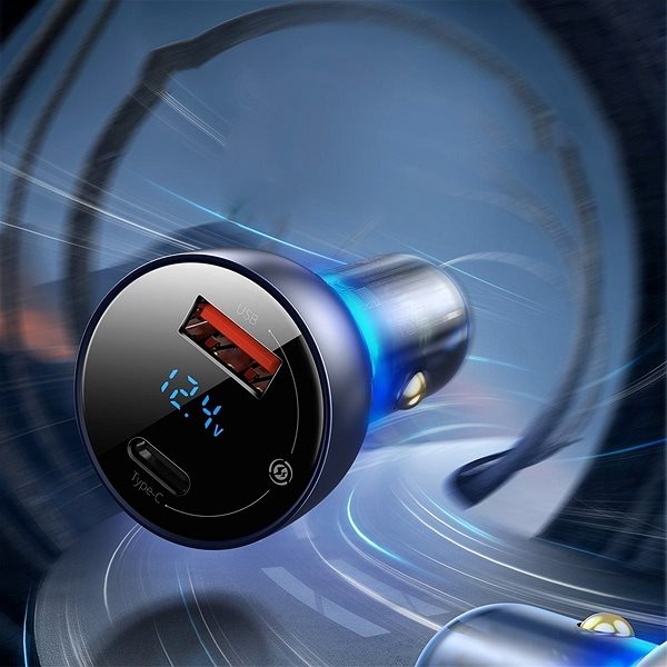 Nabíjačka do auta Baseus Digital Display PPS Dual Quick Car Charger 65 W Dark Gray Lifestyle
