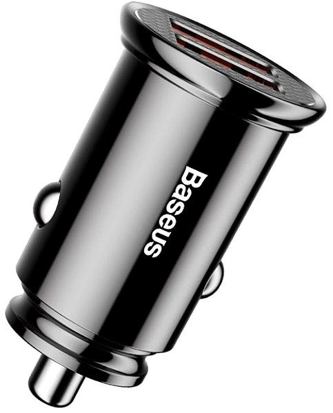 Car Charger Baseus Circular Plastic A+A 30W Dual QC3.0 Quick Car Charger Black ...