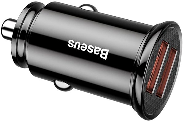 Car Charger Baseus Circular Plastic A+A 30W Dual QC3.0 Quick Car Charger Black ...