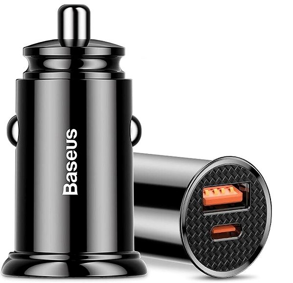 Car Charger Baseus Circular Plastic A+C 30W PPS Car Charger Black ...