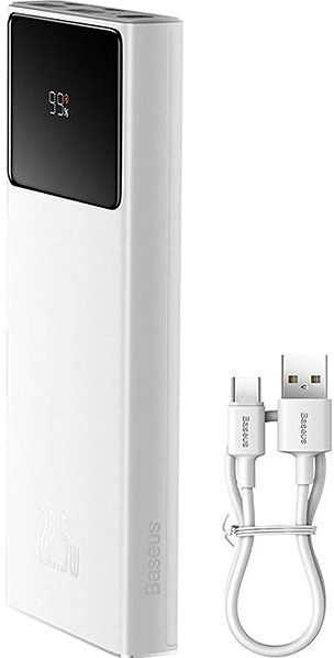 Power Bank Baseus Star-Lord Digital Display Fast Charge Power Bank 10000mAh 22.5W White(With Simple Series Cha ...