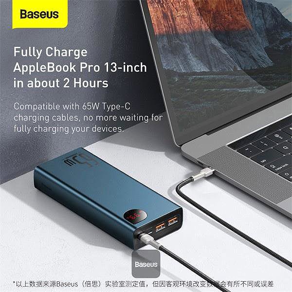 Powerbank Baseus Adaman Metall 20000 mAh, 65 W blau ...