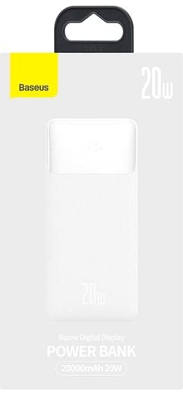 Powerbank Baseus Bipow Digital Display Power Bank 20000mAh 20W White Verpackung/Box