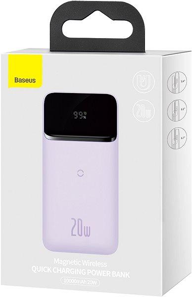 Powerbank Baseus Magnetic Wireless Quick Charging Powerbank 10000 mAh 20W Purple Verpackung/Box