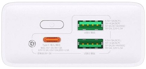 Powerbanka Baseus Adaman2 Digital Display Fast Charge Power Bank VOOC Edition 20000mAh 30W White(With Simple Se ...
