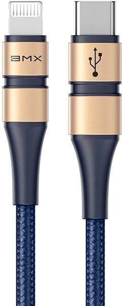 Data Cable Baseus BMX Double-Deck MFi Cable Type-C to Lightning PD, 18W, 1.2m, Gold + Blue Connectivity (ports)