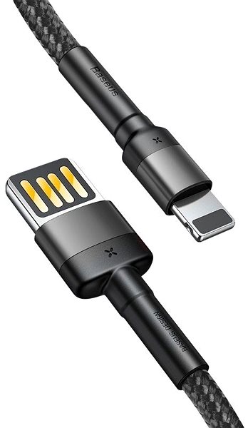 Data Cable Baseus Cafule Lightning Cable Special Edition, 2.4A, 1M, Grey + Black Connectivity (ports)