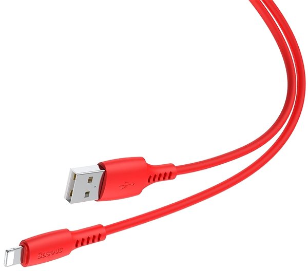 Data Cable Baseus Colorful Lightning Cable, 2.4A, 1.2m, Red Connectivity (ports)