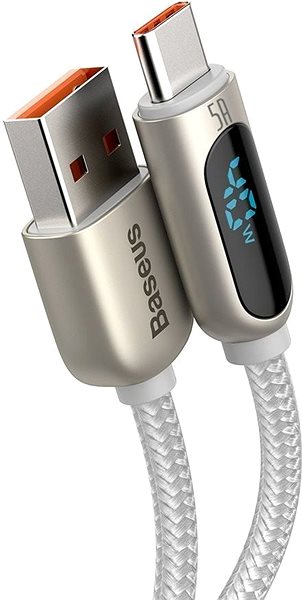 Datenkabel Baseus Display Fast Charging Data Cable USB to Type-C 5 A 1 m White - Ladekabel Anschlussmöglichkeiten (Ports)