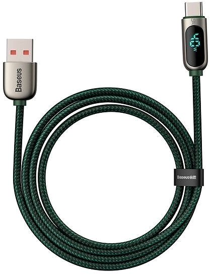 Dátový kábel Baseus Display Fast Charging Data Cable USB to Type-C 5A 1 m Green Screen
