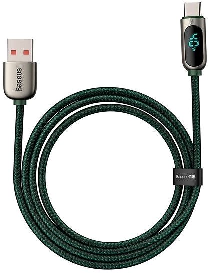 Adatkábel Baseus Display Fast Charging Data Cable USB to Type-C 5A 2m Green Képernyő