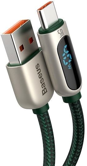 Adatkábel Baseus Display Fast Charging Data Cable USB to Type-C 5A 2m Green Csatlakozási lehetőségek (portok)