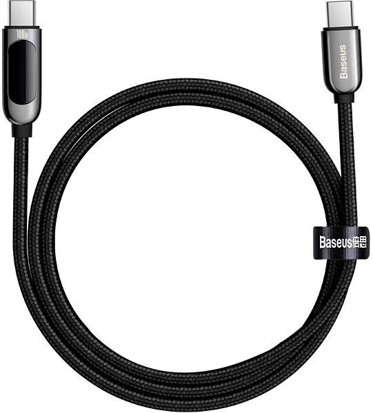 Adatkábel Baseus Display Fast Charging Data Cable Type-C to Type-C 100W 1m fekete Képernyő