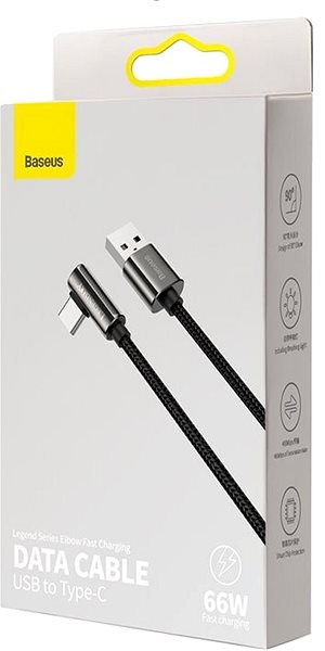 Datenkabel Baseus Elbow Fast Charging Data Cable USB to Type-C 66W 2m Black Verpackung/Box