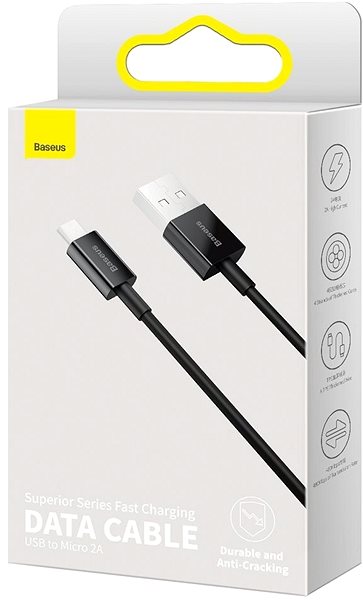 Datenkabel Baseus Fast Charging Data Cable USB to Micro 2A 1m Black Verpackung/Box