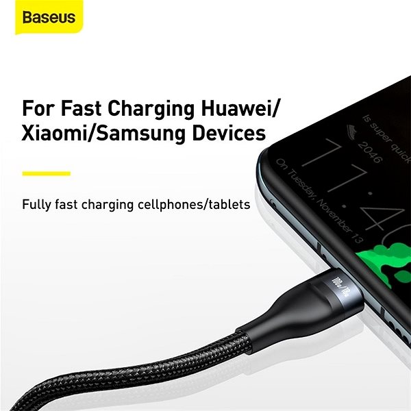 Adatkábel Baseus Flash Series Fast Charging Data Cable Type-C to Dual USB-C 100W 1.5m Black Csatlakozási lehetőségek (portok)