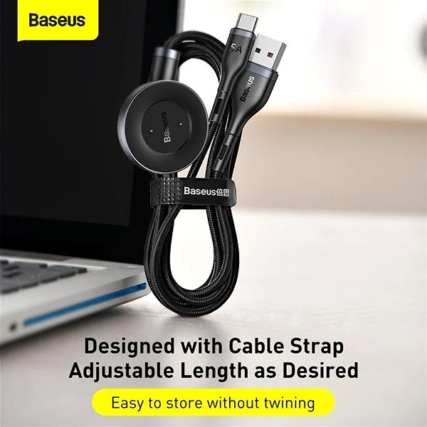 Okosóra töltő Baseus Cafule Series Data Cable USB to USB-C + Watch Charging Dock for Huawei / Honor 1.5m Red Jellemzők/technológia