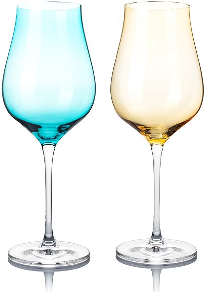 Glas B. BOHEMIAN DION Weingläser-Set 500 ml Mix Blau und Gelb 2 Stück ...