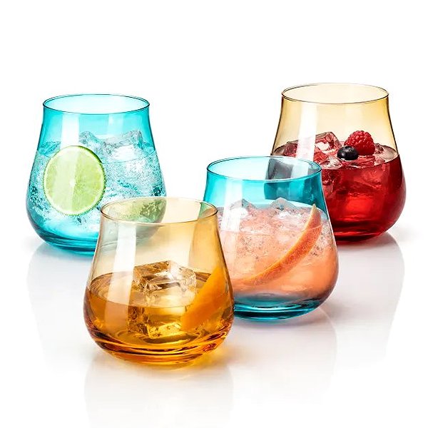 Glas B. BOHEMIAN DION Gläserset 340 ml Mix Blau und Gelb 4 Stück ...