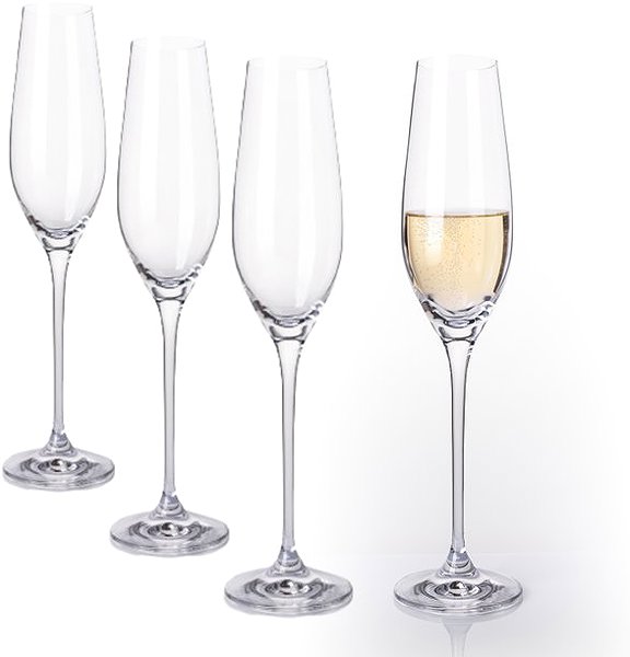 Glas B. BOHEMIAN SPINOZA Gläser für Sekt und Prosecco 210 ml 4 Stück ...