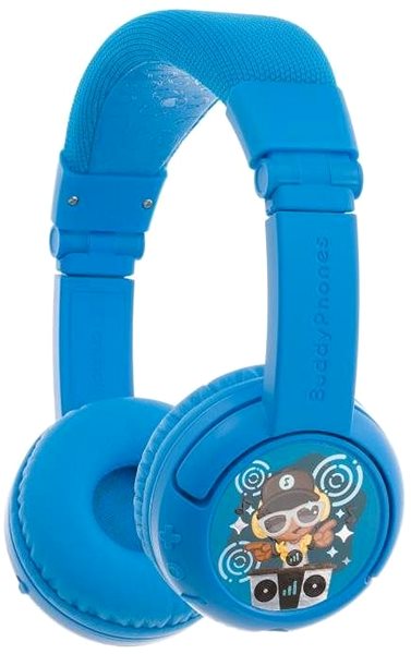 Wireless Headphones BuddyPhones Play+, Light Blue Lateral view