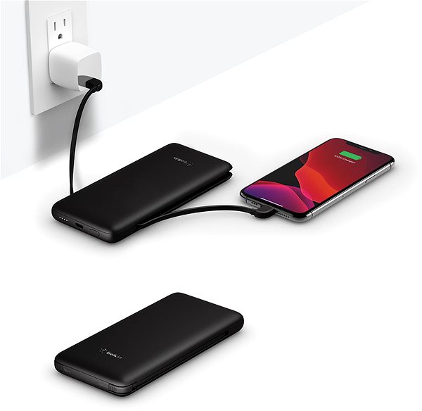 Power bank Belkin BOOST CHARGE Plus 10K USB-C Power Bank with Integrated Cables - Black ...