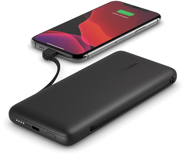 Powerbank Belkin Boost Charge Plus 10000 mAh USB-C with Integrated Cables, Black ...
