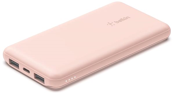 Powerbank Belkin Boost Charge 10000 mAh + USB-C 15 W – Dual USB-A – 15 cm USB-A to C Cable, Pink ...