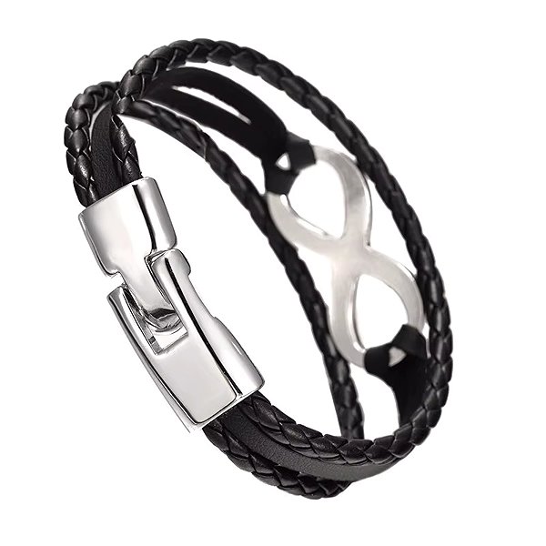Predator Q1 Leather Infinity Bracelet 21cm - AL19354.