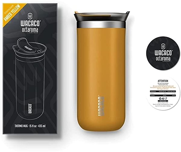 Thermo bögre WACACO Octaroma Grande Utazó termobögre, borostyánsárga, 435 ml ...
