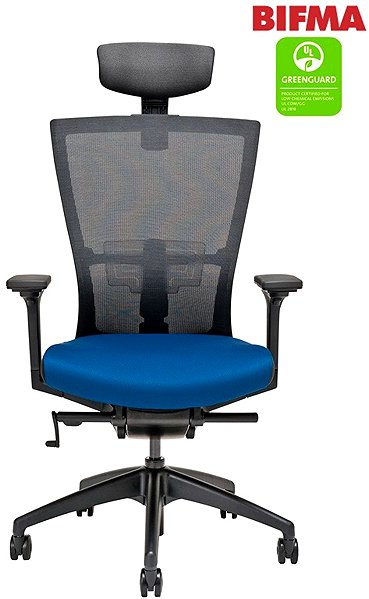 Office Chair Bestuhl MERENS blue with headrest ...