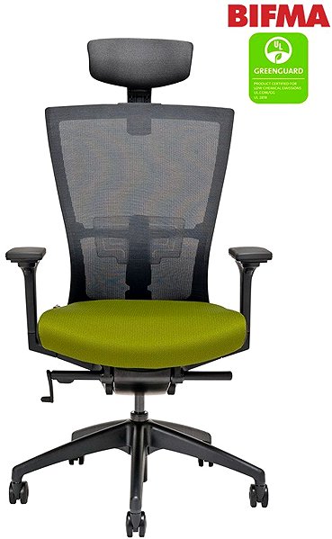 Office Chair Bestuhl MERENS green with headrest ...